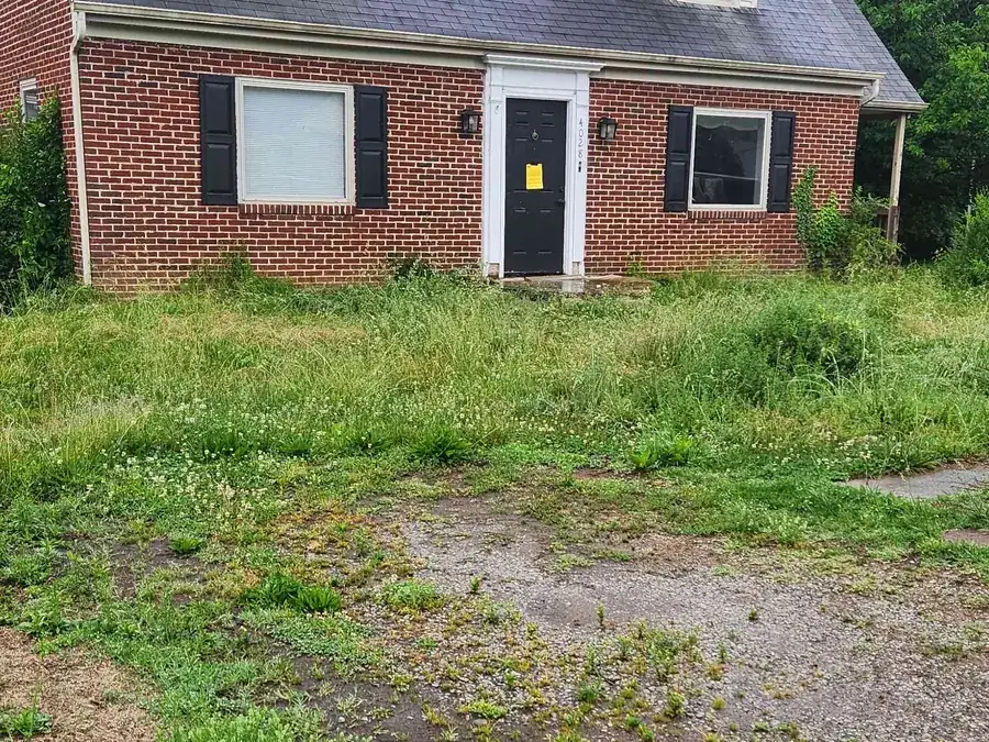 Vacant property with knee-high weeds before cleanup in Vinton, VA