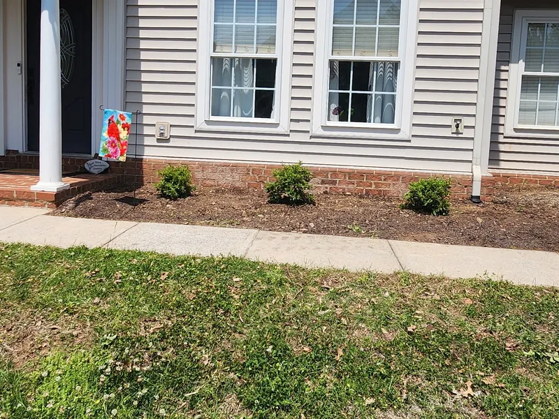 New foundation planting across the front of the house in Roanoke, VA
