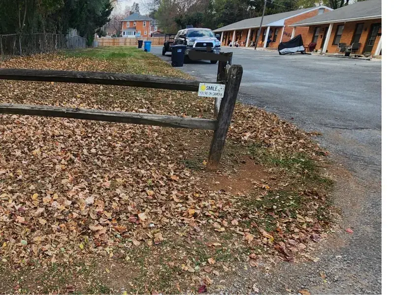 Lawn buried under fallen leaves in Roanoke, VA