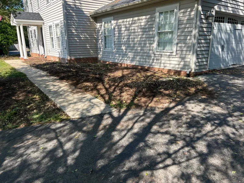 The same run of bed prepped with the siding clear of holly in Roanoke, VA